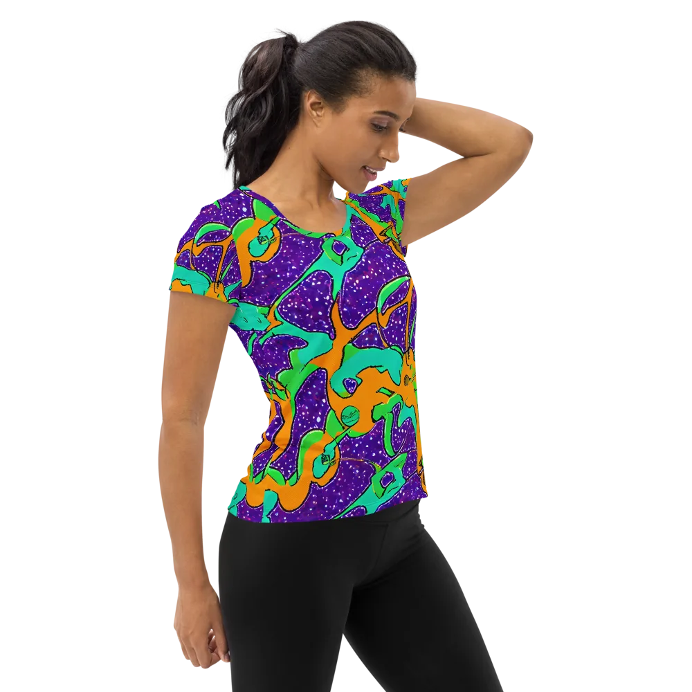 Orchid Aftershock on Women's Athletic T-Shirt — Right