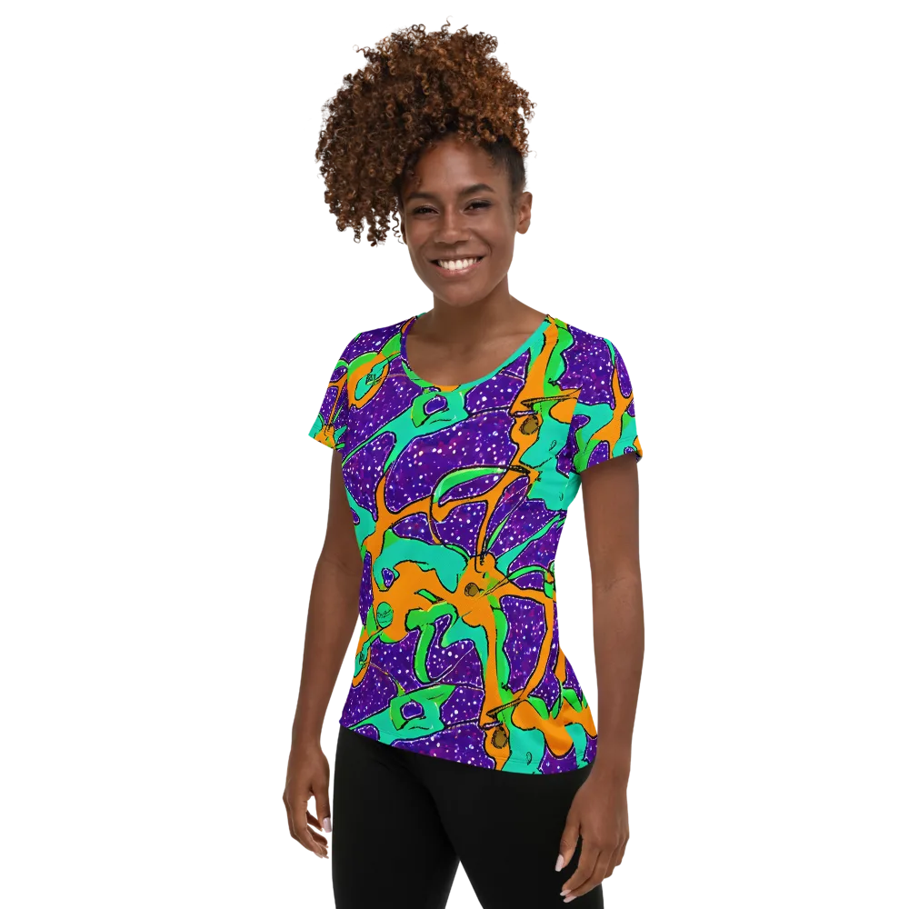 Orchid Aftershock on Women's Athletic T-Shirt — Left