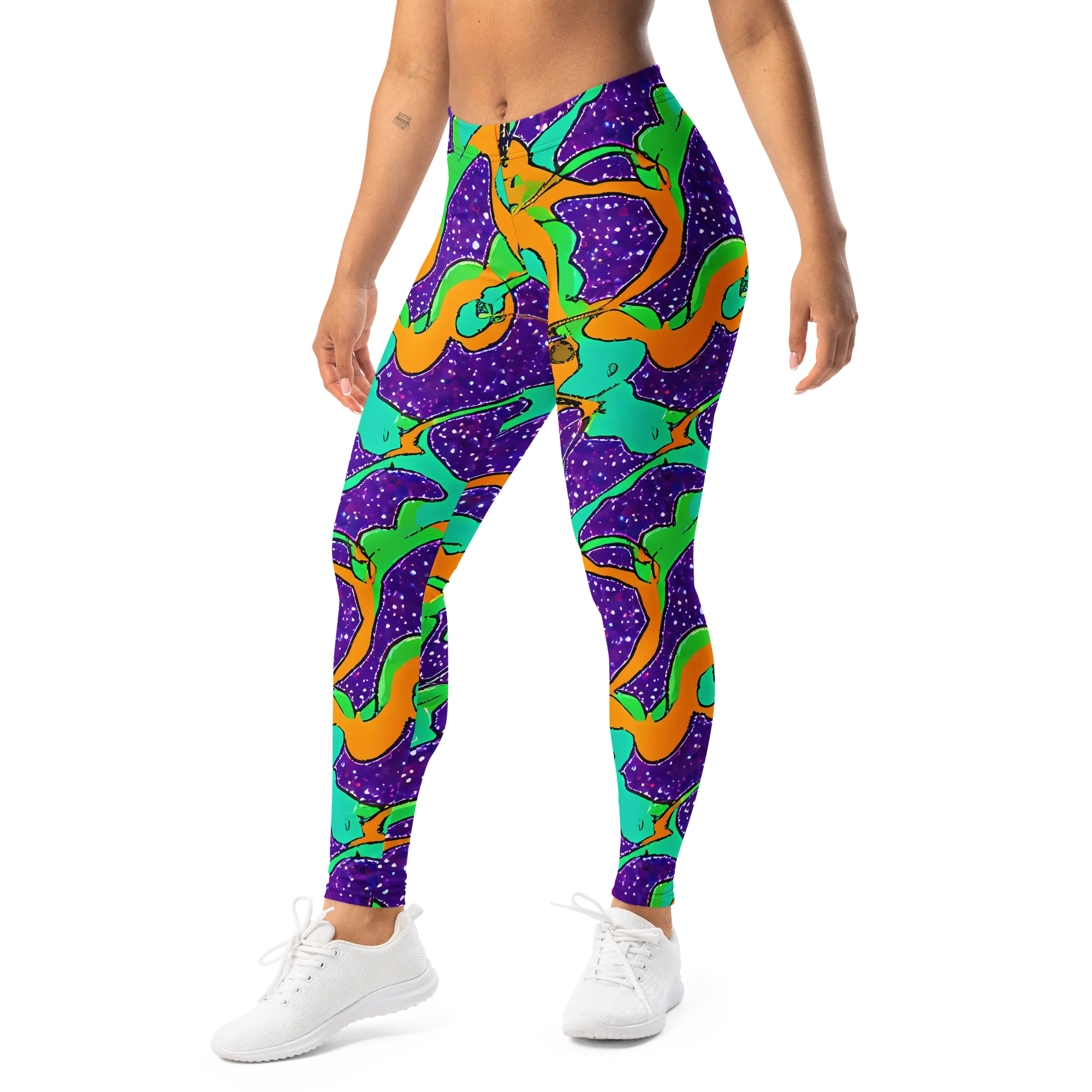 Orchid Aftershock on Leggings — Left Front
