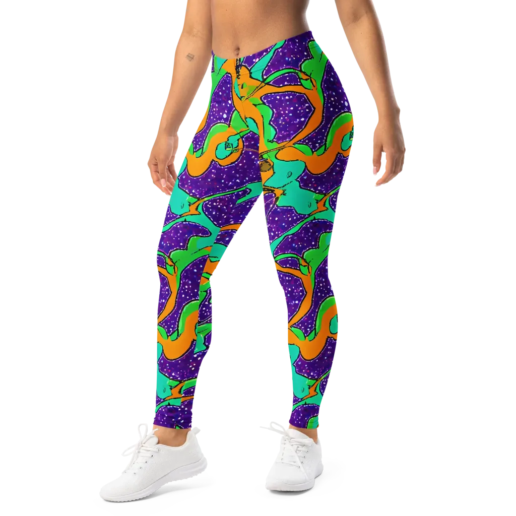 Orchid Aftershock on Leggings — Left Front