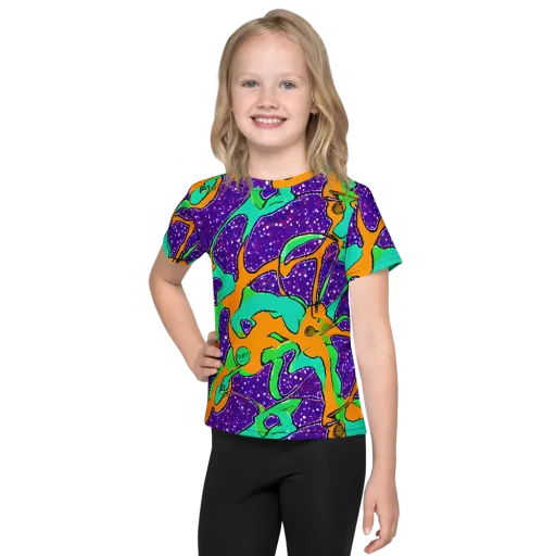 Orchid Aftershock on a Kids Crew Neck T-Shirt