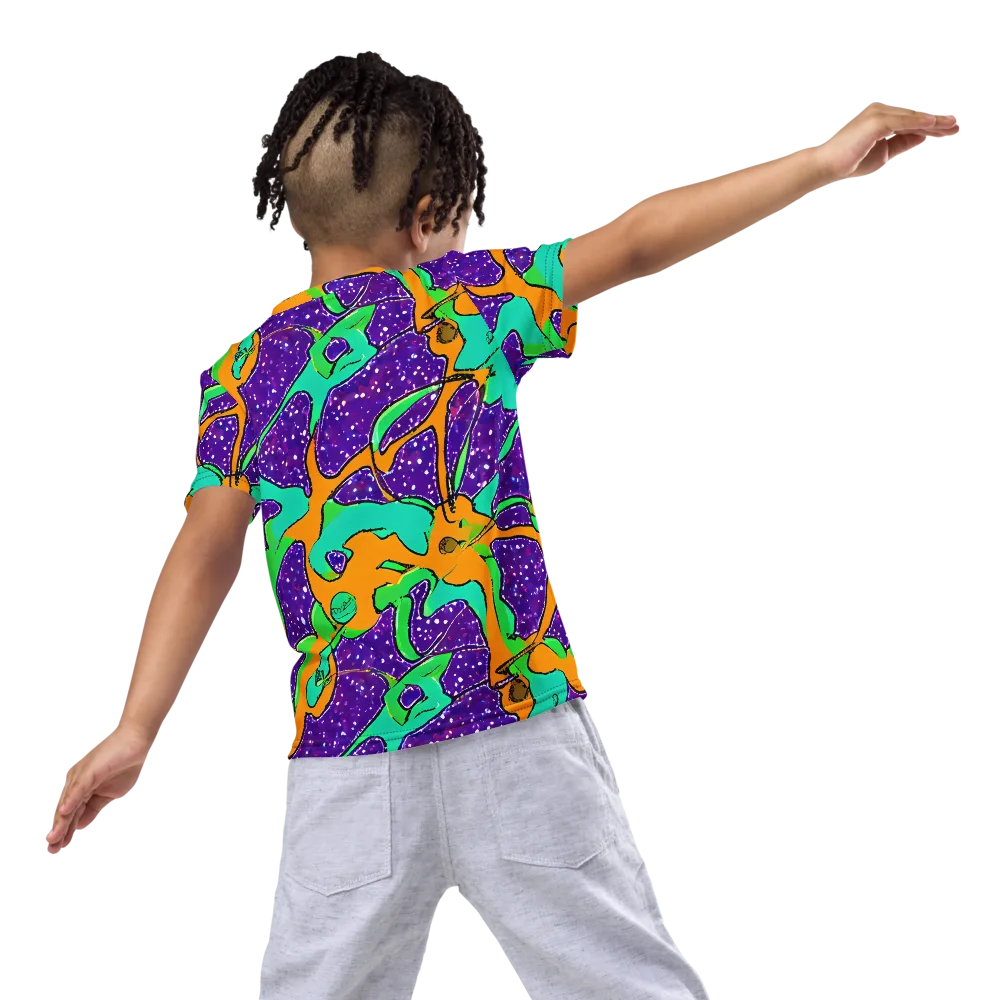 Orchid Aftershock on Kids Crew Neck T-Shirt — Back