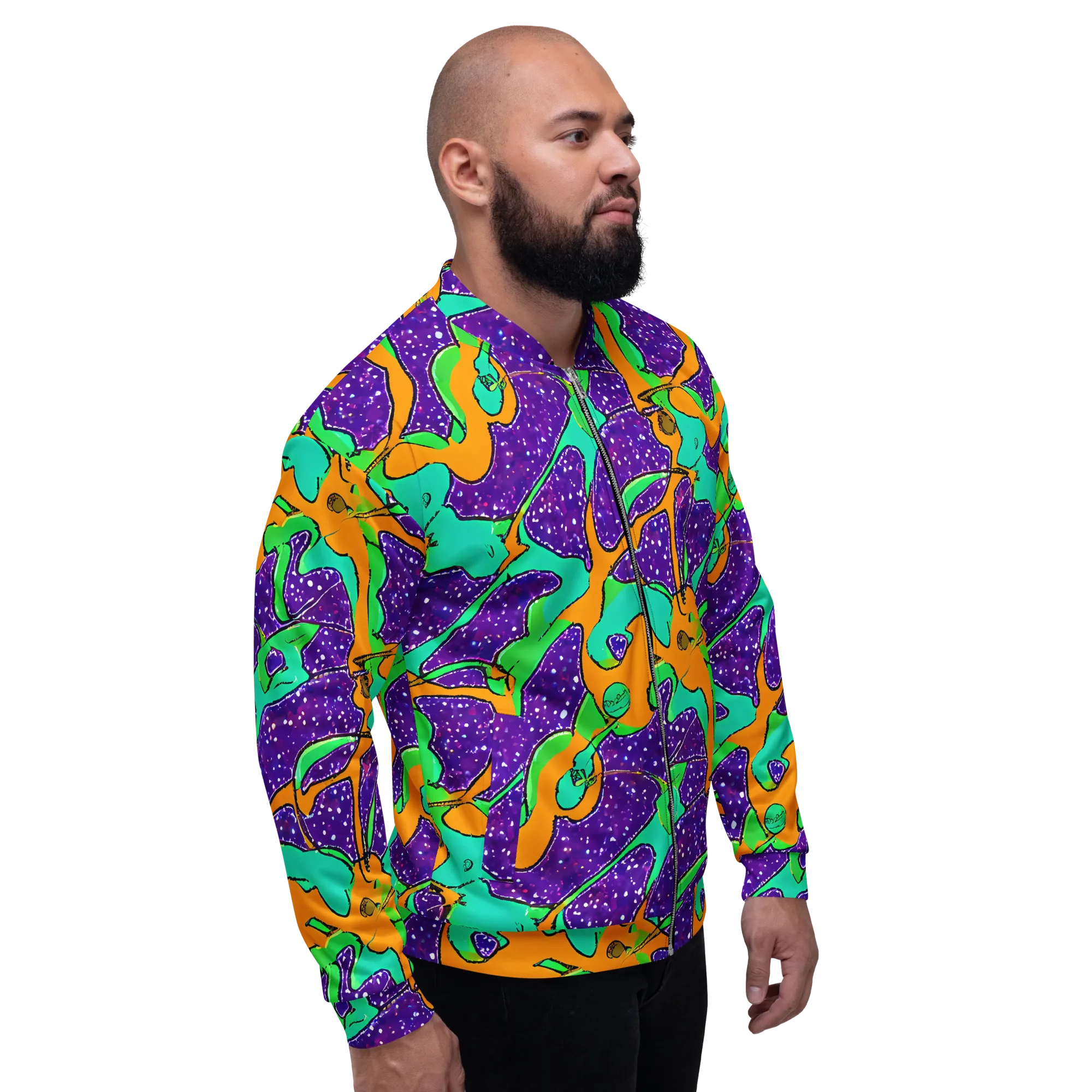 Orchid Aftershock on Bomber Jacket — Right