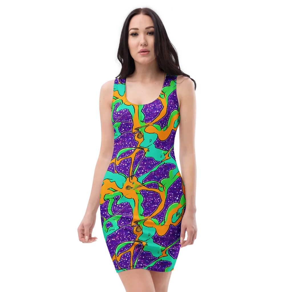 Orchid Aftershock on Bodycon Dress — Front