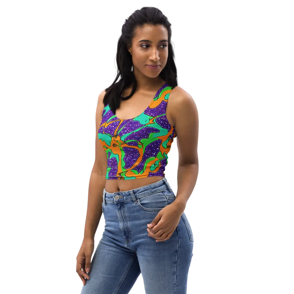 Orchid Aftershock on Crop Top — Left Front