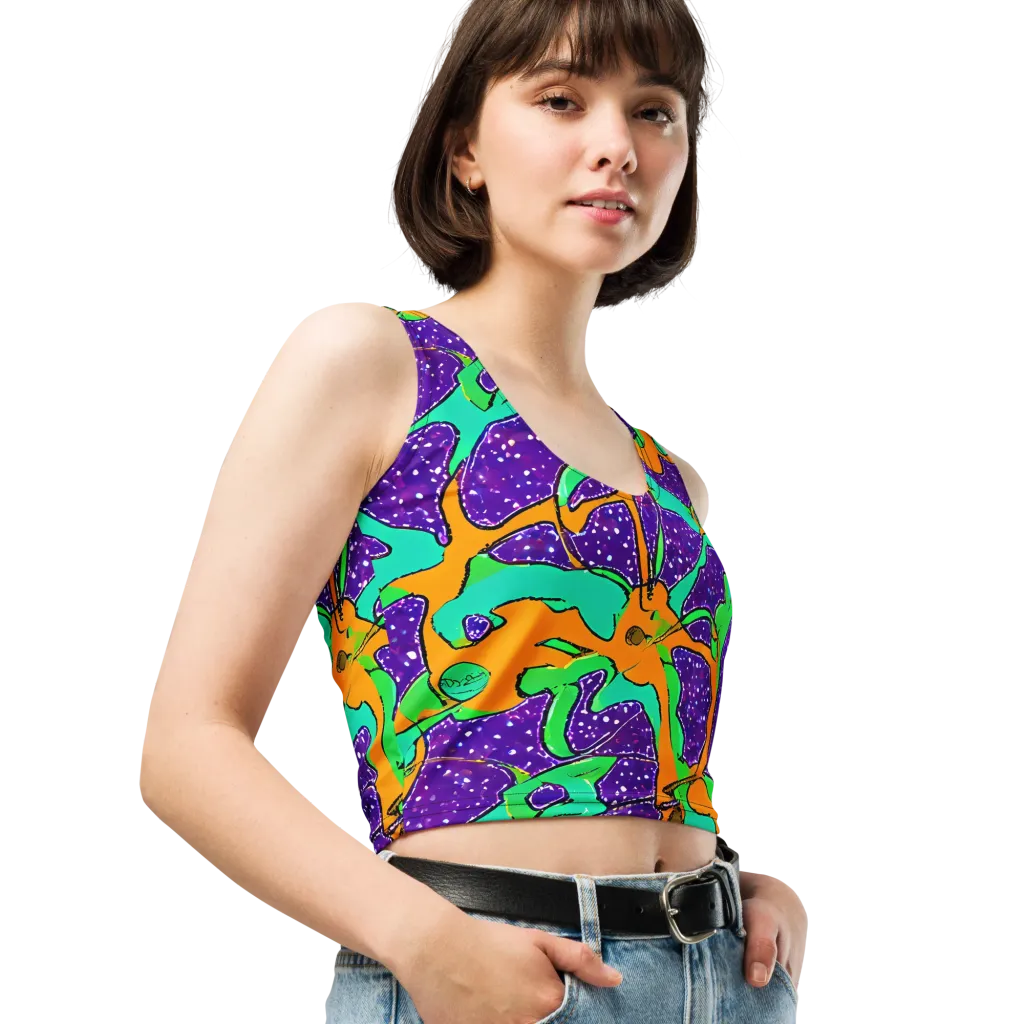 Orchid Aftershock on Crop Top — Right Front