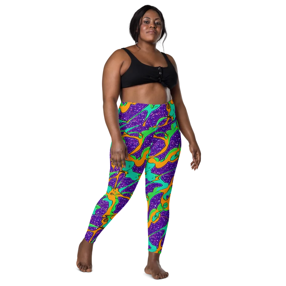 Orchid Aftershock on Leggings with Pockets — Front