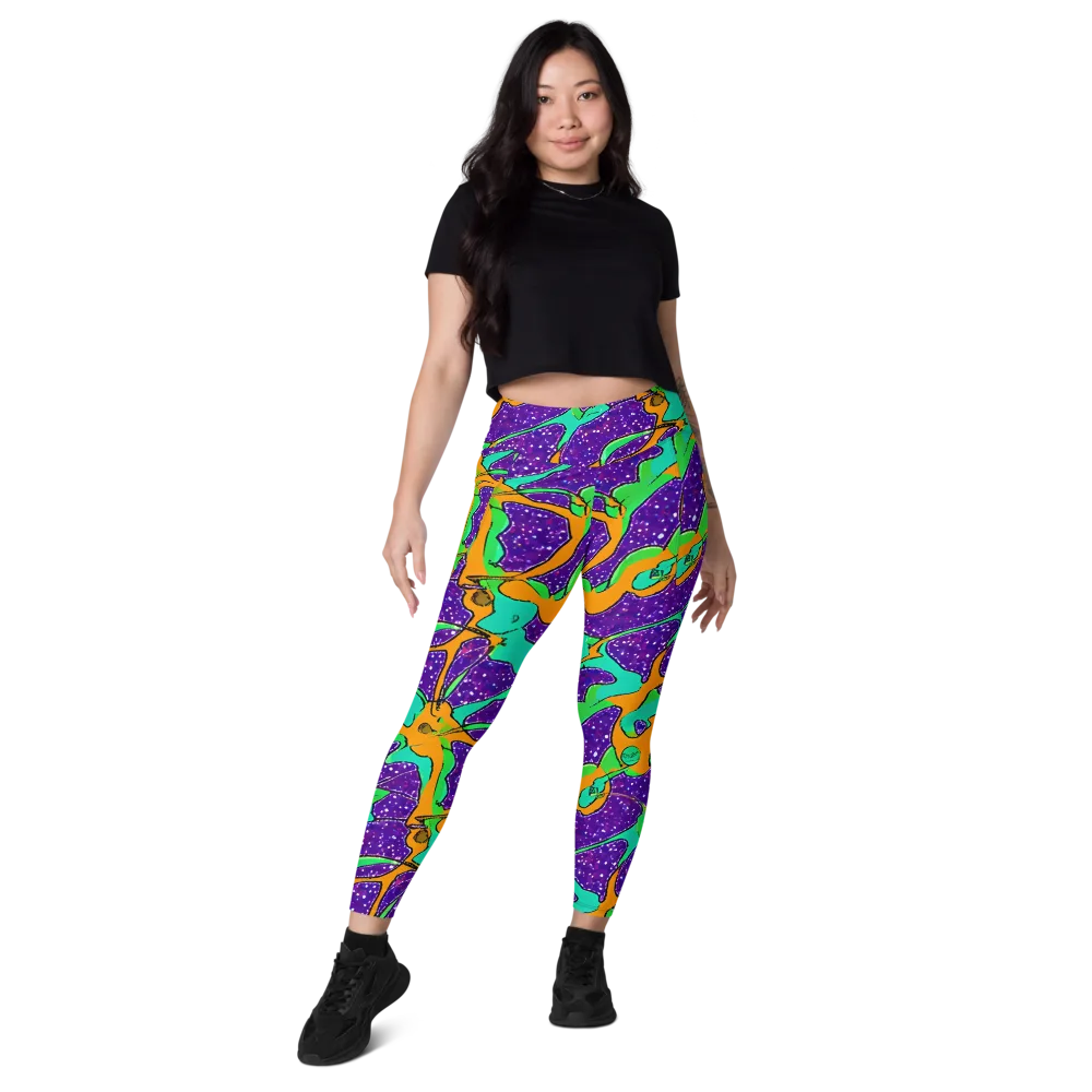 Orchid Aftershock on Leggings with Pockets — Front