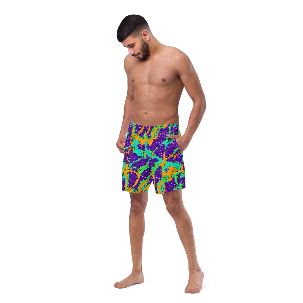 Orchid Aftershock on Swim Trunks — Left Front