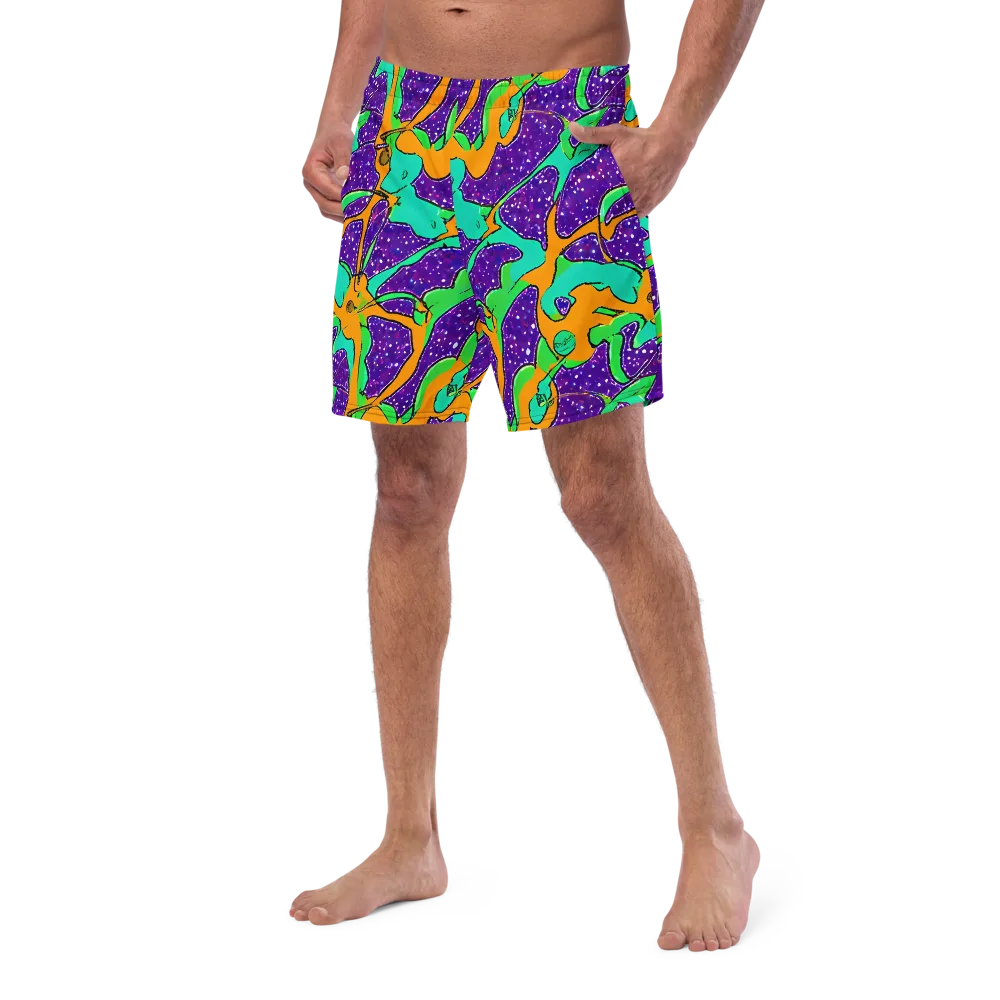 Orchid Aftershock on Swim Trunks — Left Front