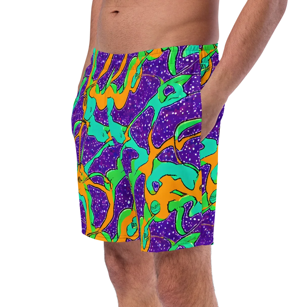 Orchid Aftershock on Swim Trunks — Left Front