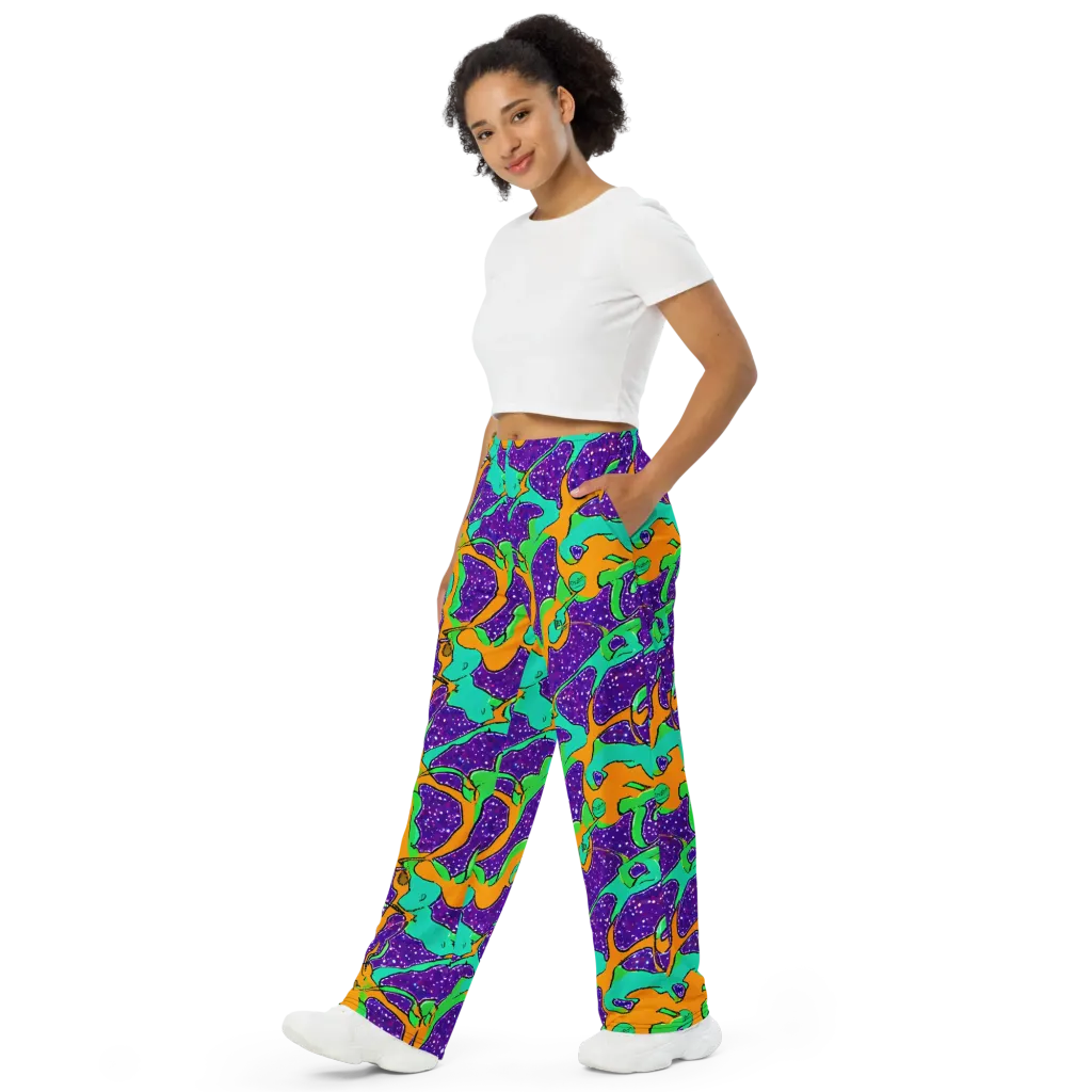 Orchid Aftershock on Wide-Leg Pants — Left Front
