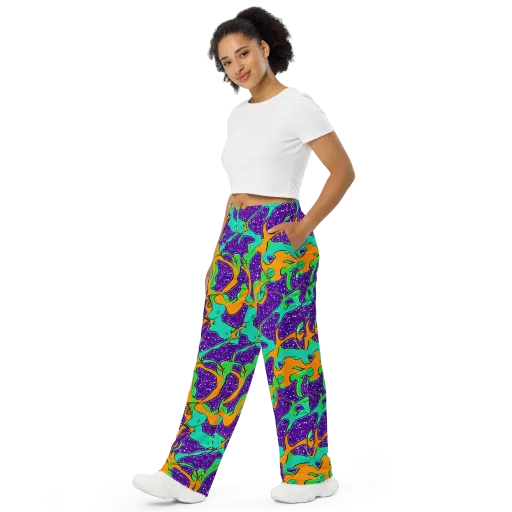 Orchid Aftershock on a Wide-Leg Pants