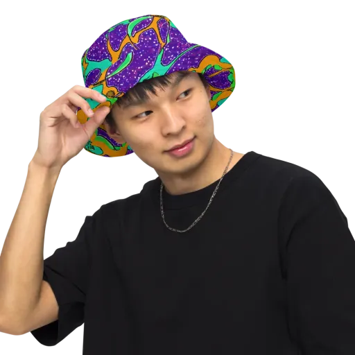 Orchid Aftershock on a Reversible Bucket Hat