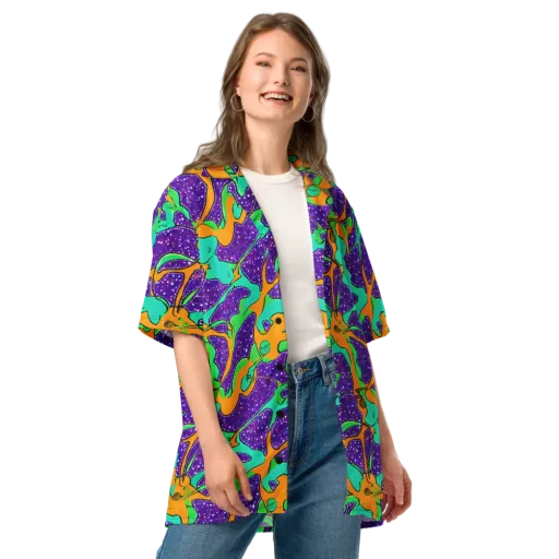 Orchid Aftershock on a Button Shirt