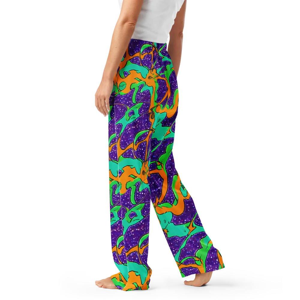 Orchid Aftershock on Women's Pajama Pants — Left