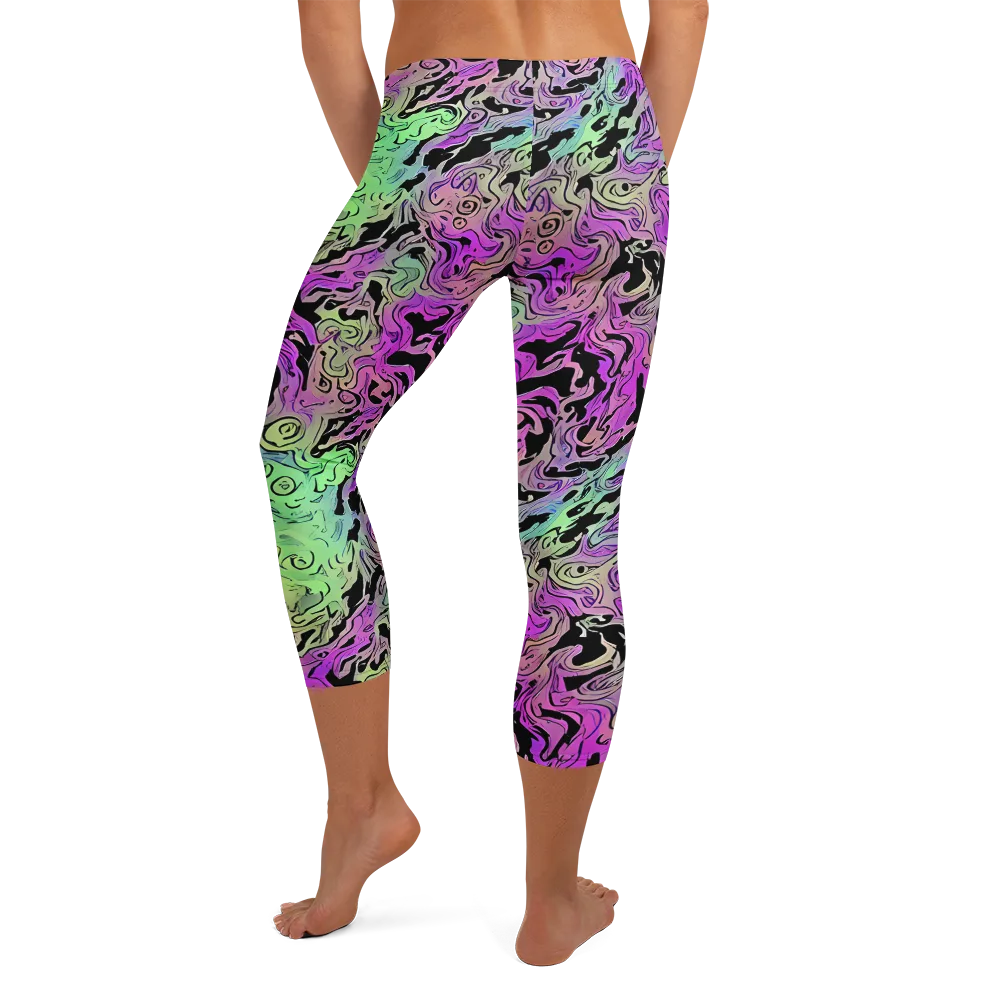 Psychedelic Ink on Capri Leggings — Back