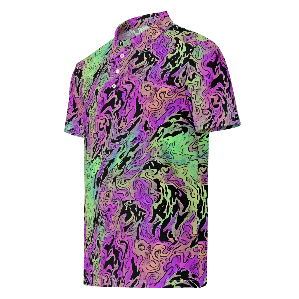 Psychedelic Ink on Men's Slim Fit Polo Shirt — Left Front