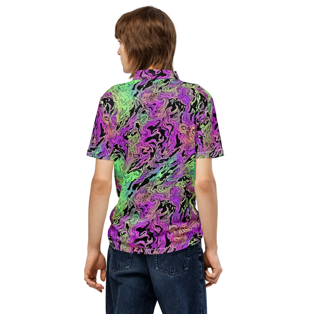 Psychedelic Ink on Men's Slim Fit Polo Shirt — Back