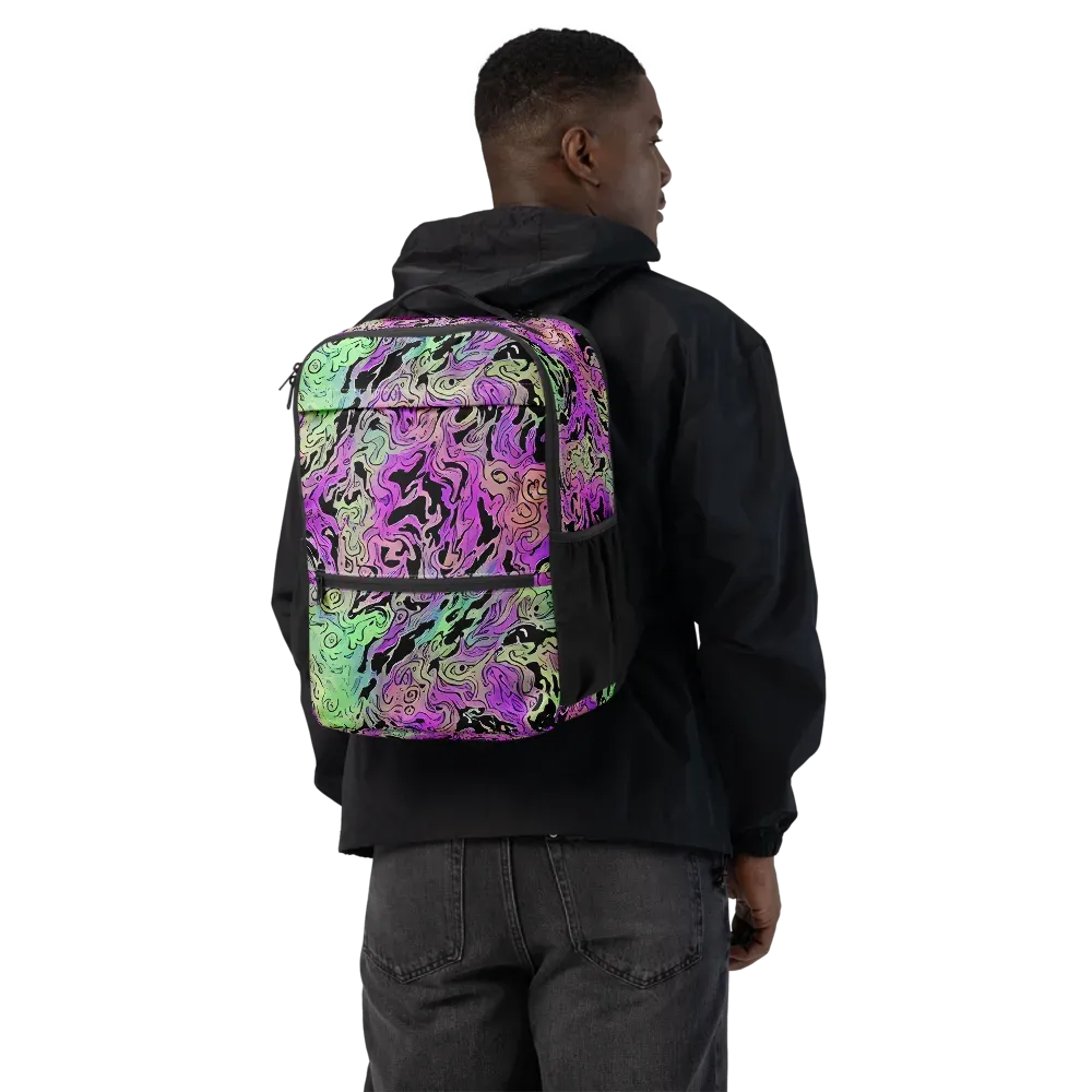 Psychedelic Ink on Utility Backpack — Back