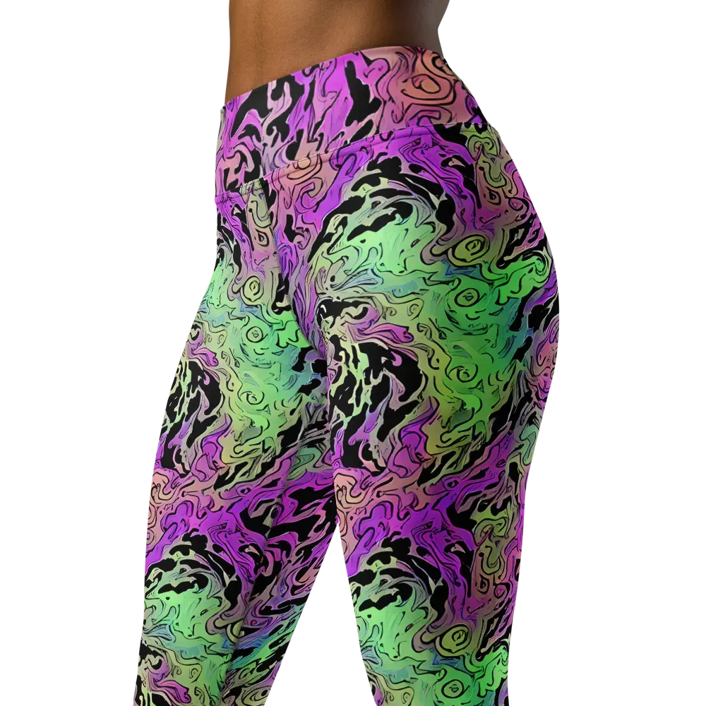 Psychedelic Ink on Yoga Leggings — Left Front