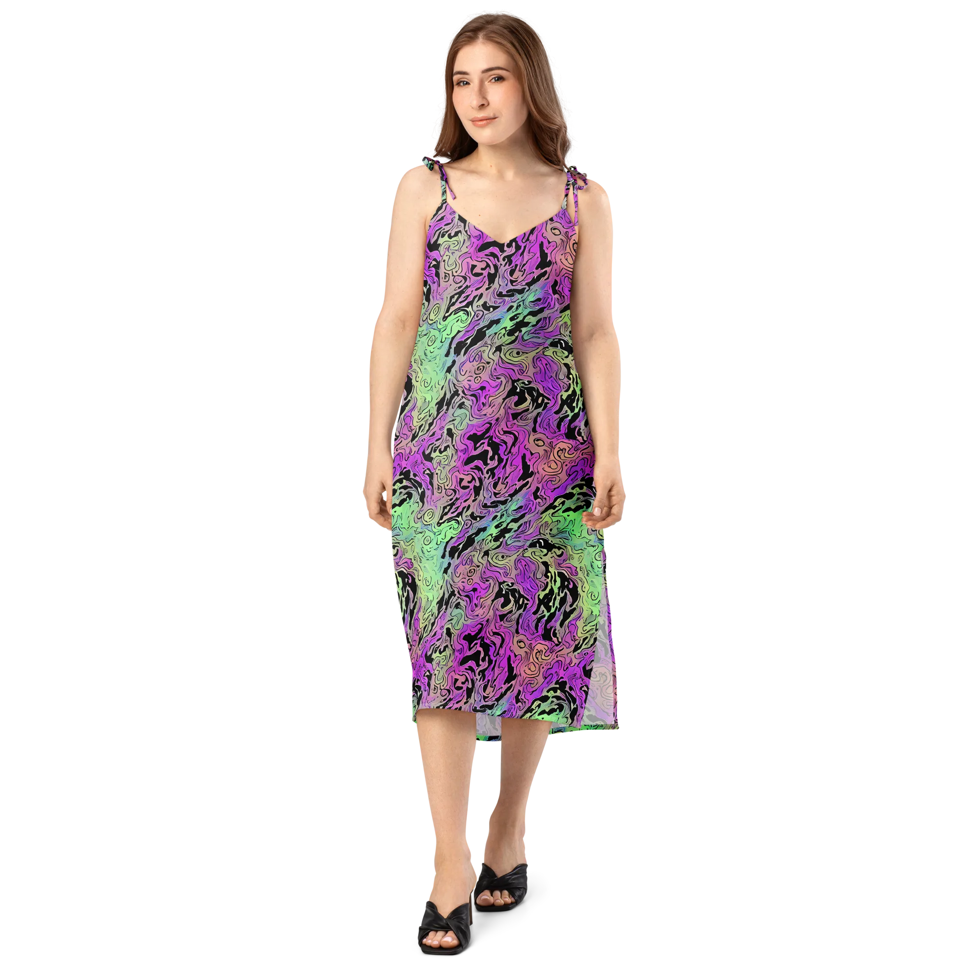 Psychedelic Ink on Slip Dress — Front