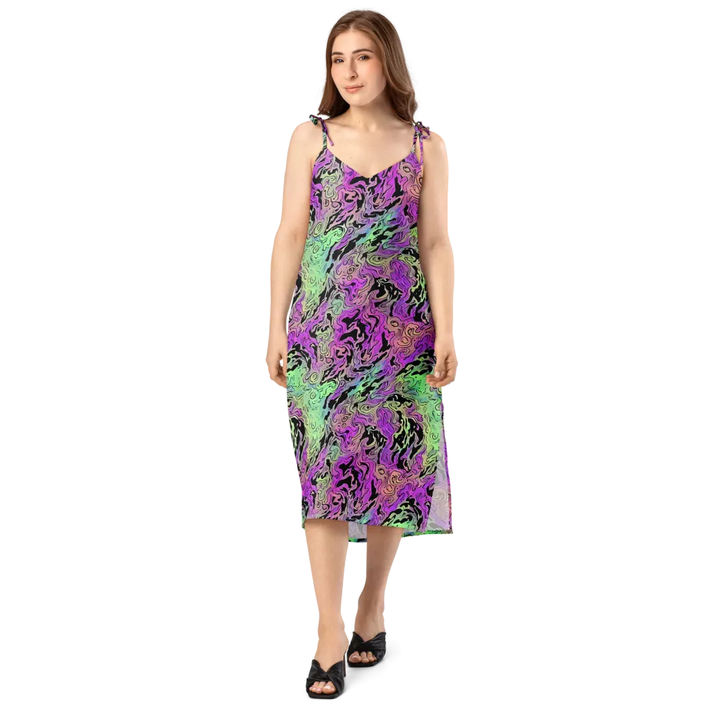 Psychedelic Ink on Slip Dress — Front