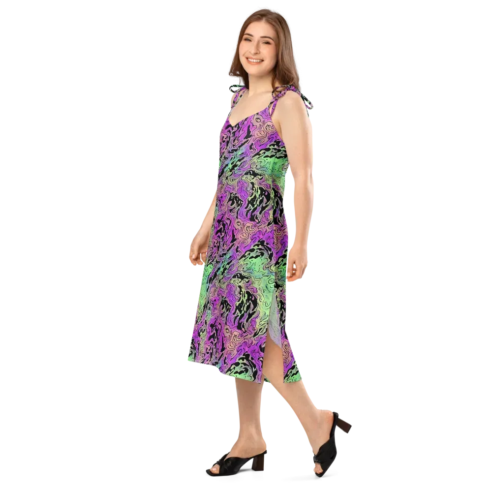 Psychedelic Ink on Slip Dress — Left Front