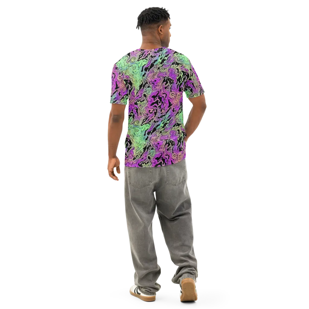 Psychedelic Ink on Men's Cotton Crew Neck T-Shirt — Back