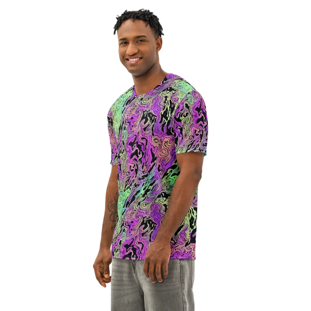 Psychedelic Ink on Men's Cotton Crew Neck T-Shirt — Left Front