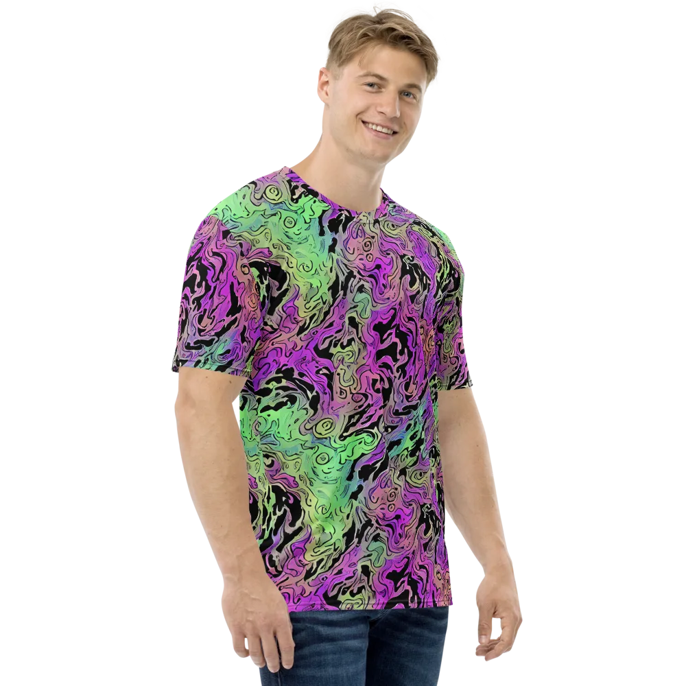 Psychedelic Ink on Men's Crew Neck T-Shirt — Right