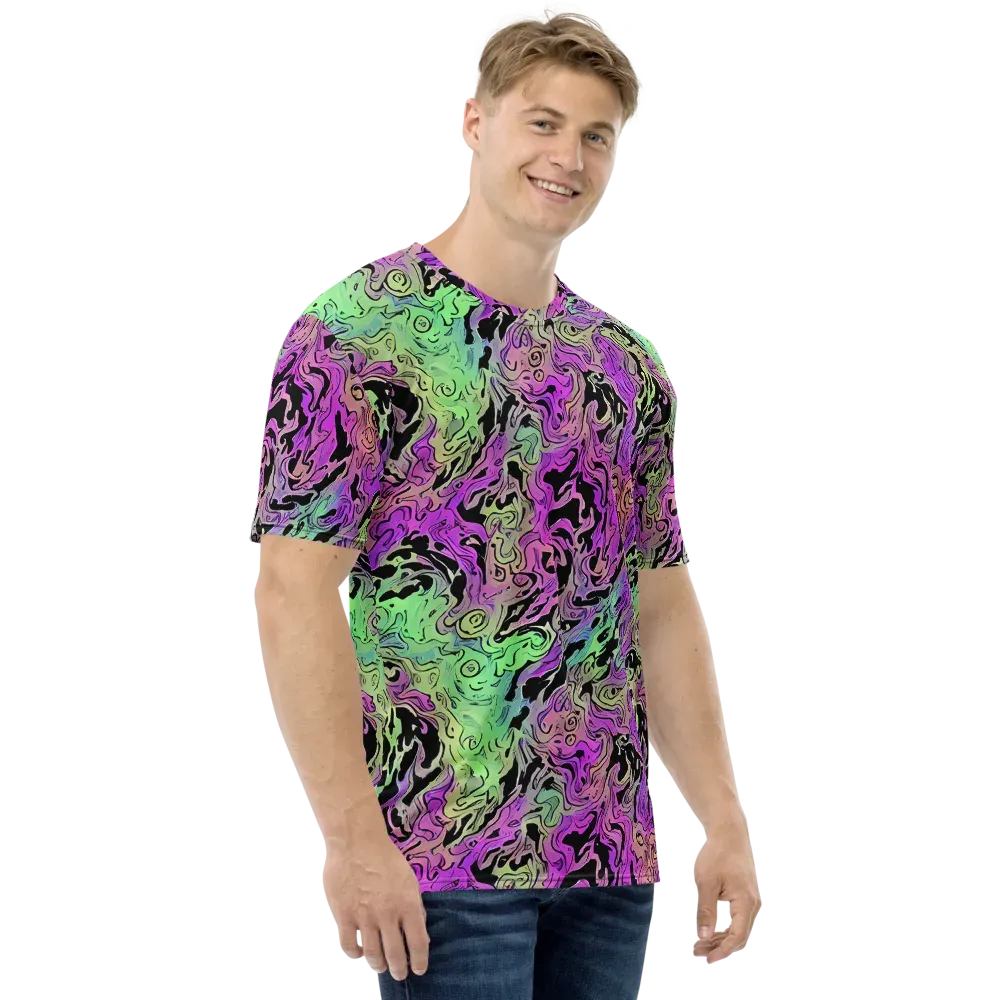 Psychedelic Ink on Men's Crew Neck T-Shirt — Right