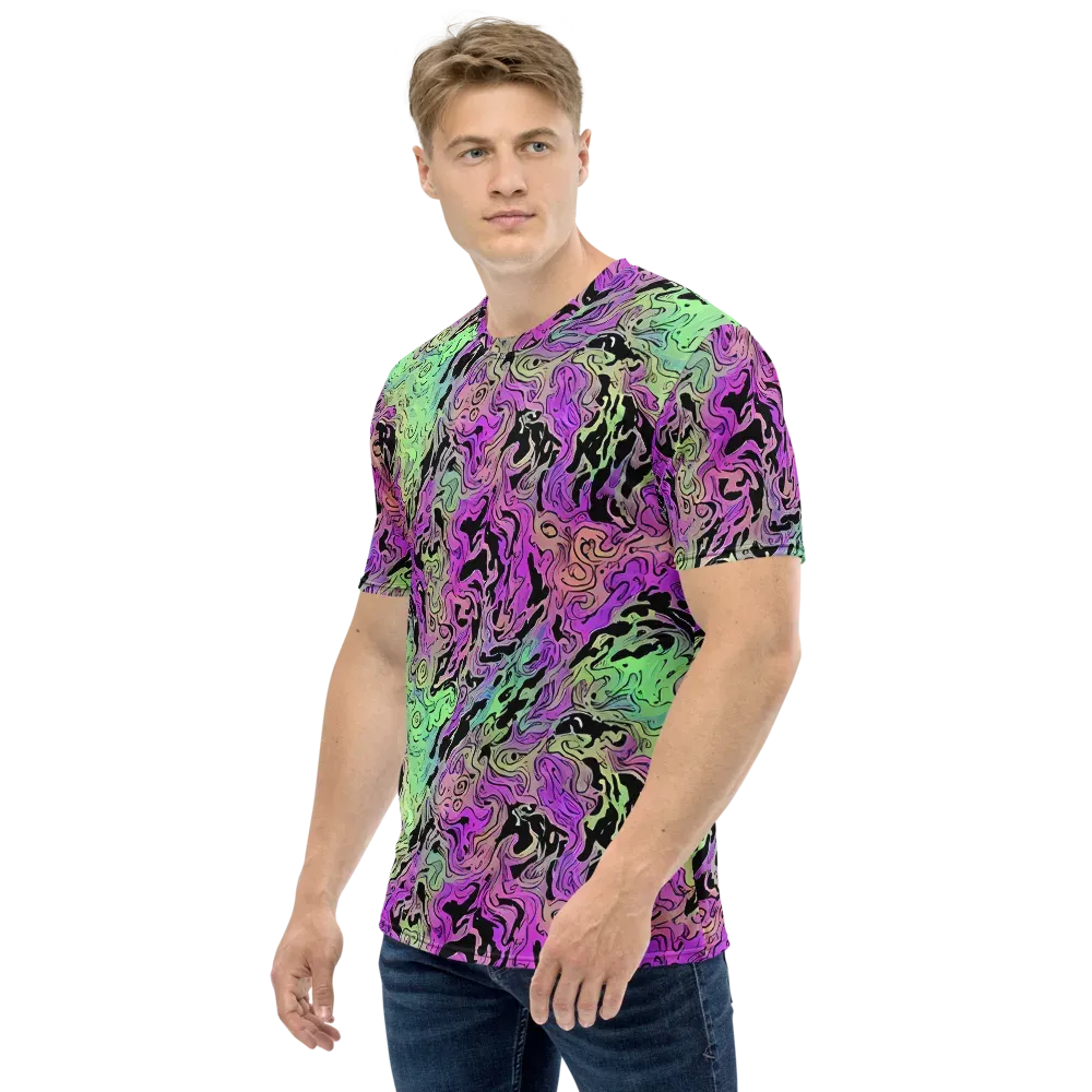 Psychedelic Ink on Men's Crew Neck T-Shirt — Left