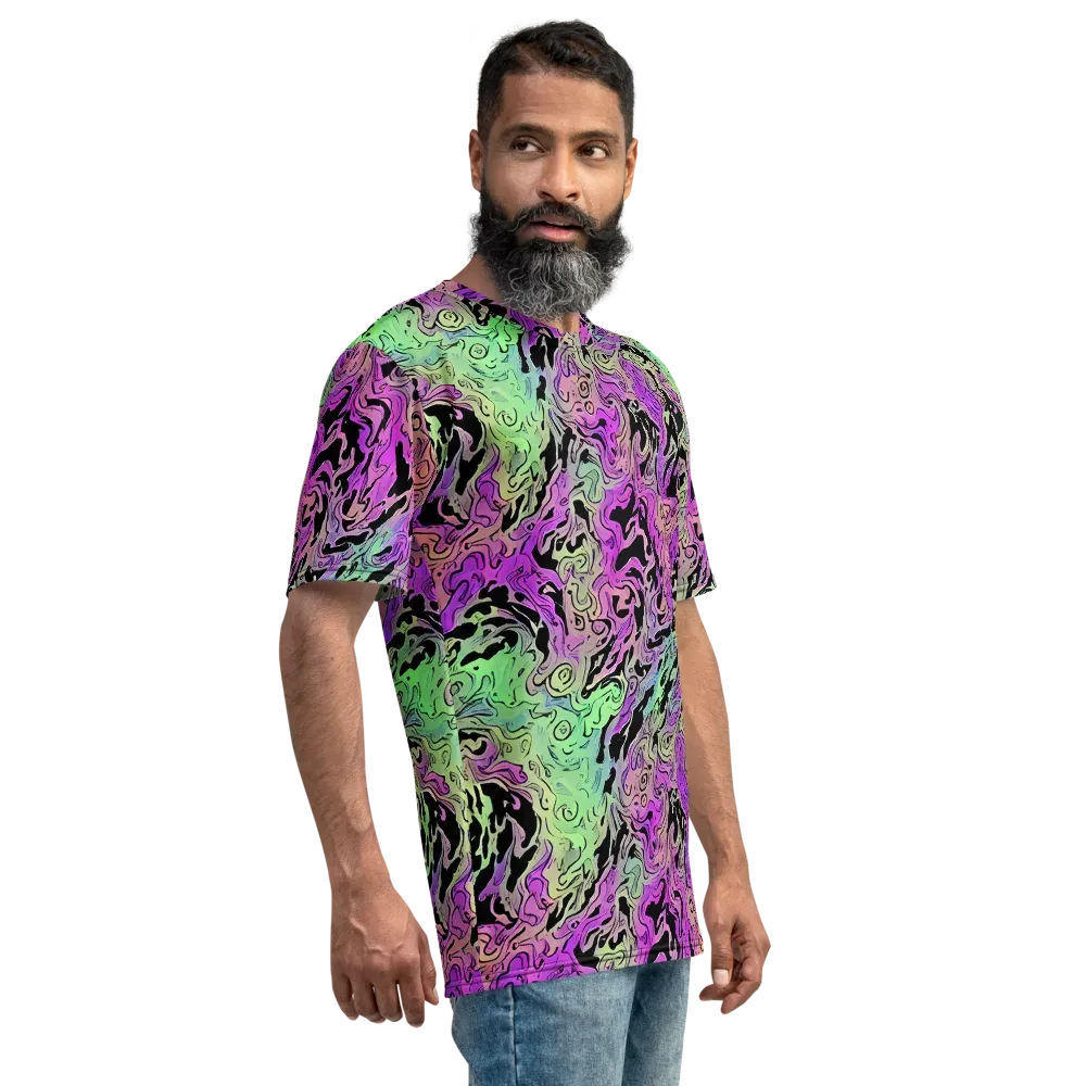 Psychedelic Ink on Men's Crew Neck T-Shirt — Right