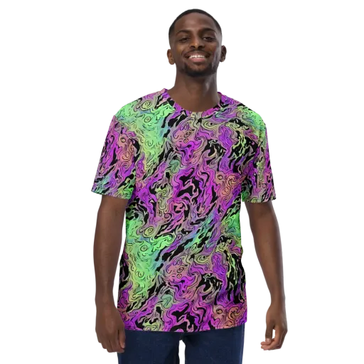 Psychedelic Ink on a Men's Crew Neck T-Shirt