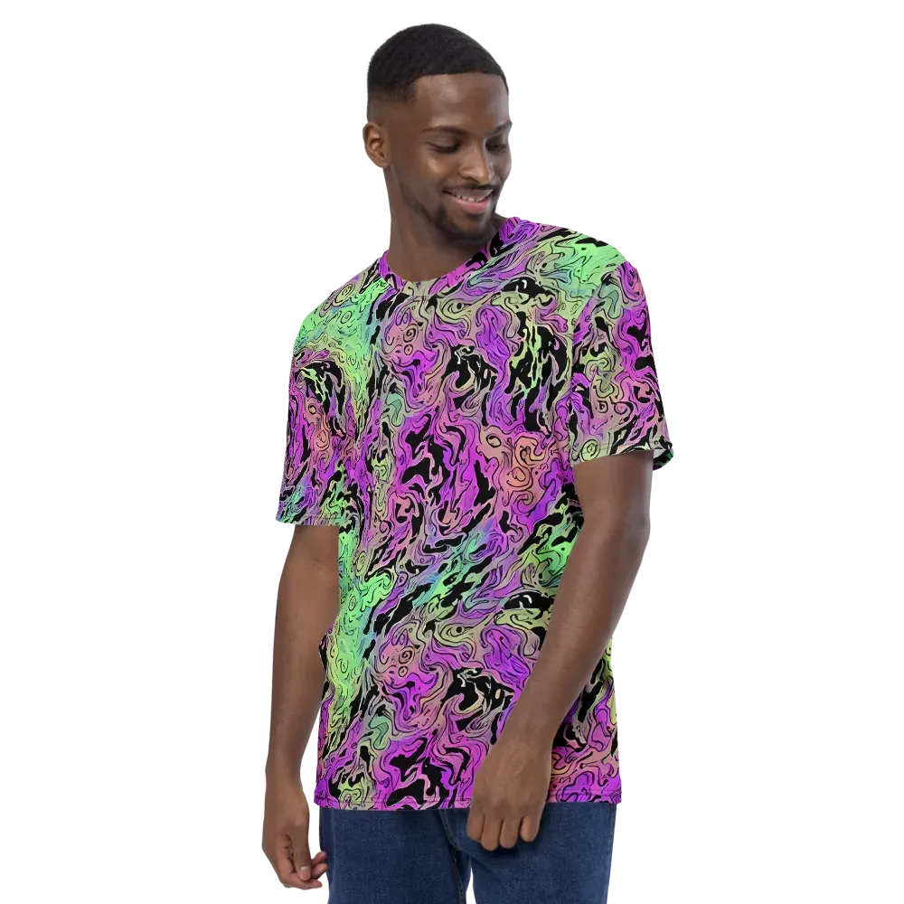 Psychedelic Ink on Men's Crew Neck T-Shirt — Left