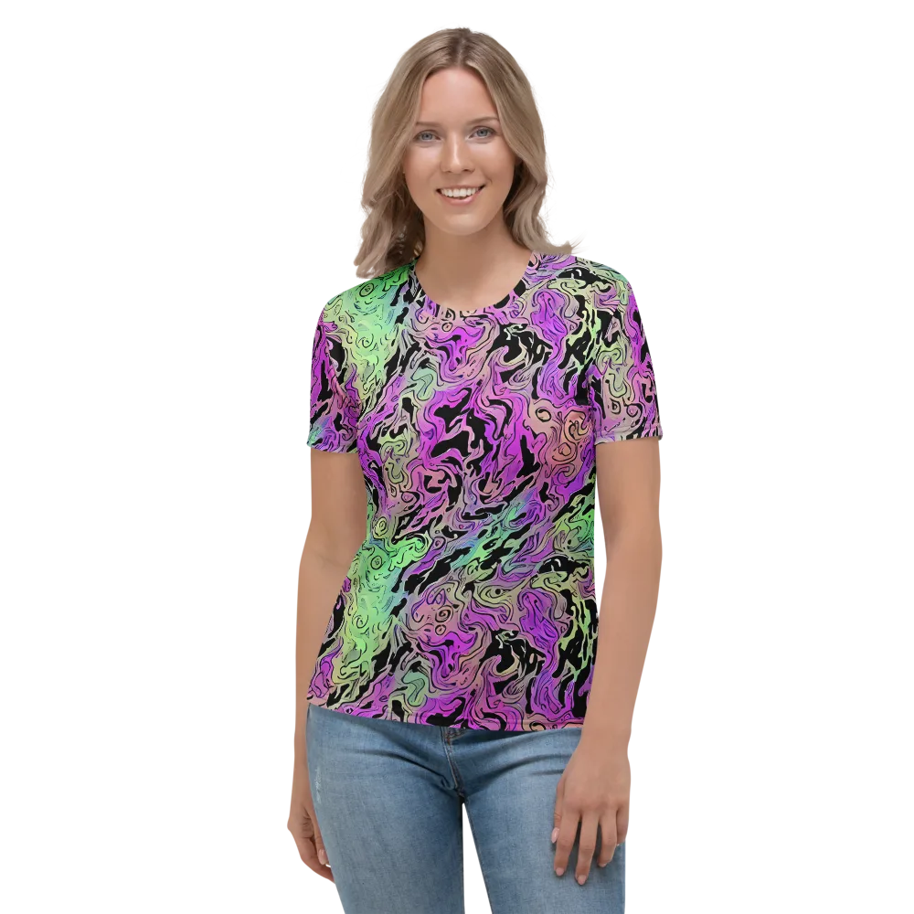 Psychedelic Ink on Women's Crew Neck T-Shirt — Front