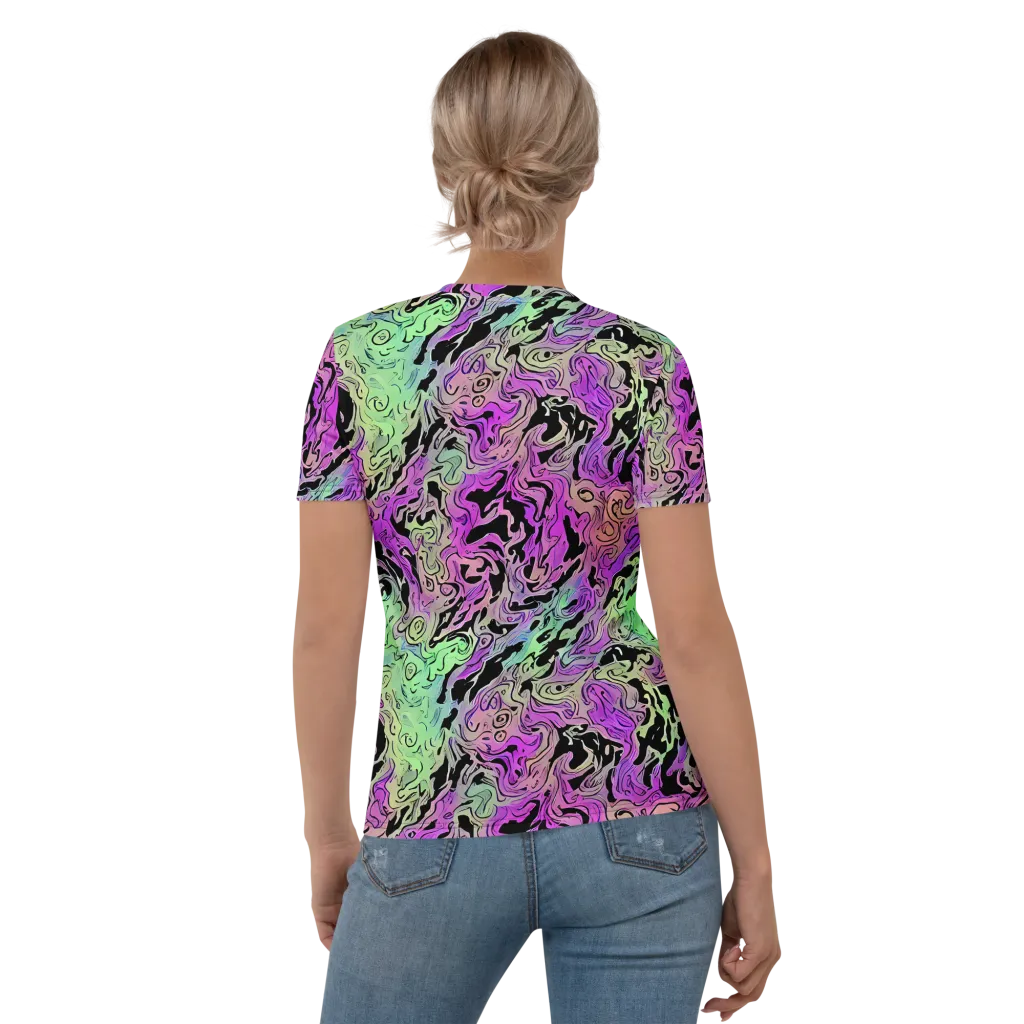 Psychedelic Ink on Women's Crew Neck T-Shirt — Back