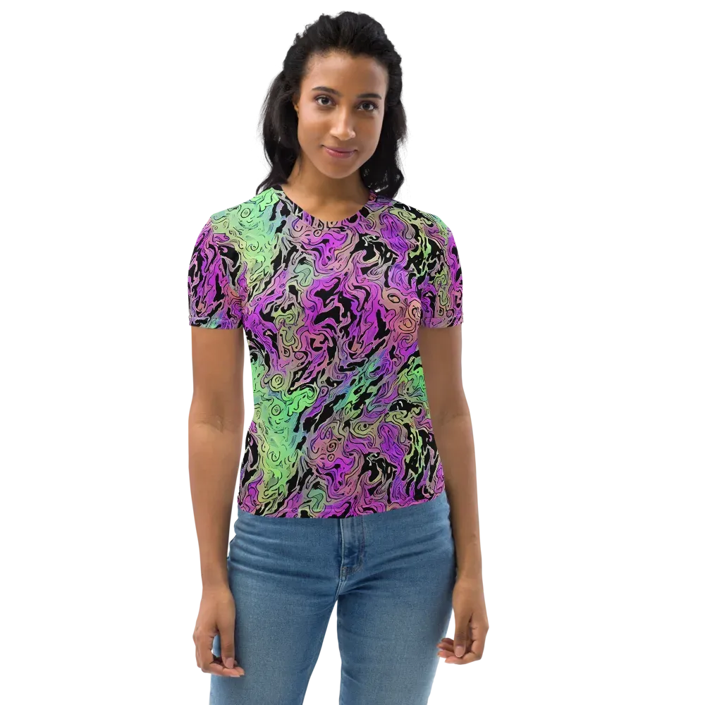 Psychedelic Ink on Women's Crew Neck T-Shirt — Front