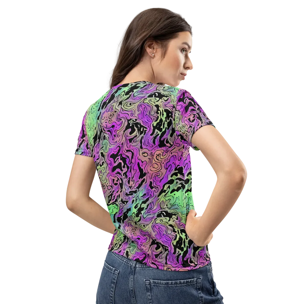 Psychedelic Ink on Women's Crew Neck T-Shirt — Back