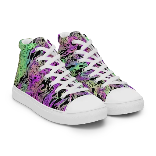 Psychedelic Ink on a Women's High Top Canvas Shoes
