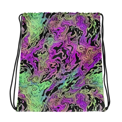 Psychedelic Ink on a Drawstring Bag