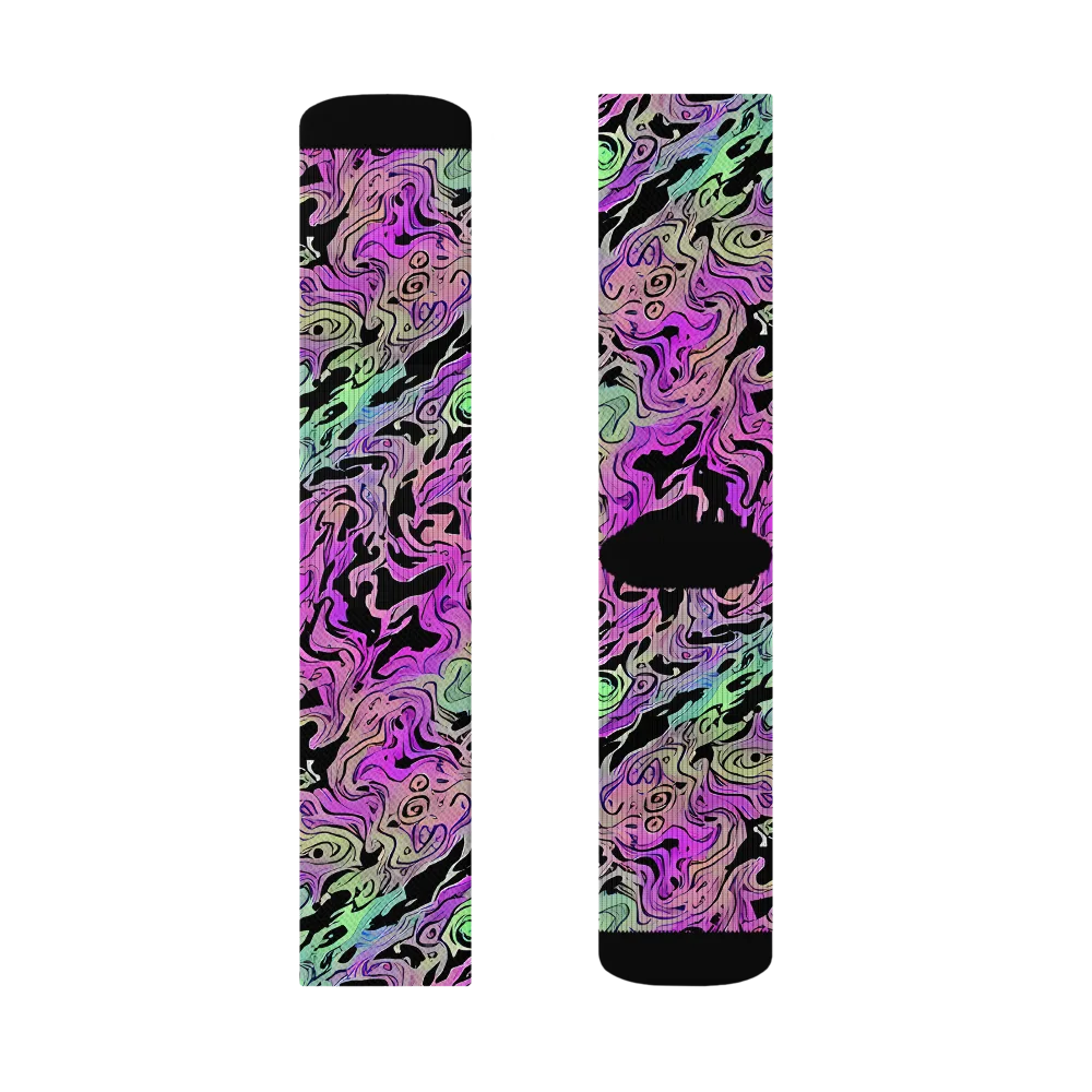 Psychedelic Ink on Socks — Left Sock