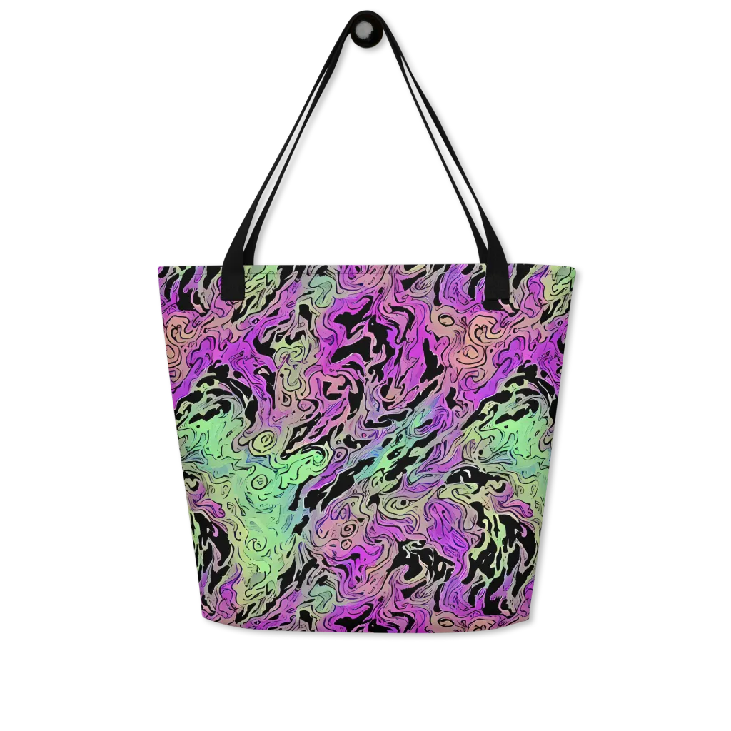 Psychedelic Ink on Large Tote Bag W/ Pocket — Front
