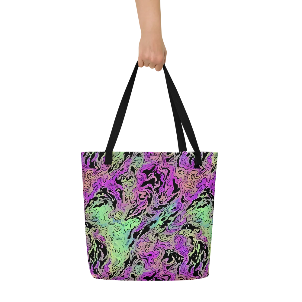 Psychedelic Ink on Large Tote Bag W/ Pocket — Front