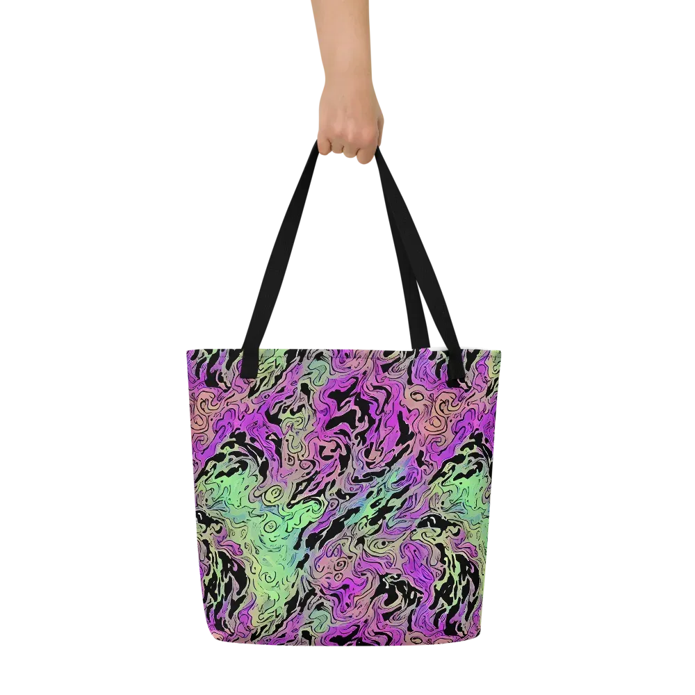 Psychedelic Ink on Large Tote Bag W/ Pocket — Front