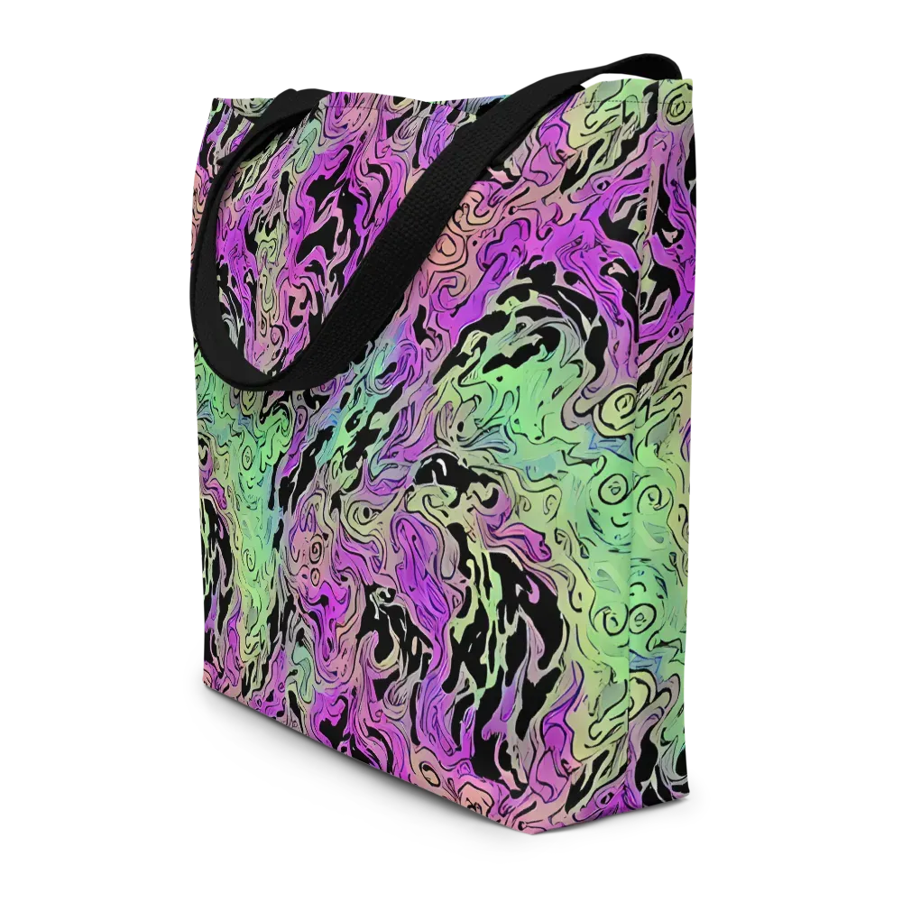 Psychedelic Ink on Large Tote Bag W/ Pocket — Front