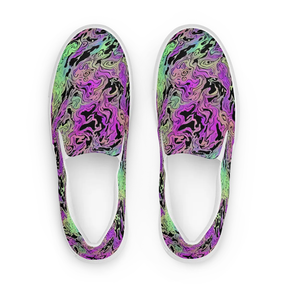 Psychedelic Ink on Women's Slip-On Canvas Shoes — Front