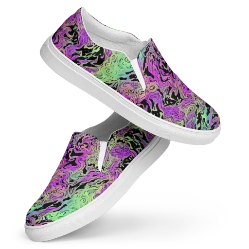 Psychedelic Ink on a Women's Slip-On Canvas Shoes