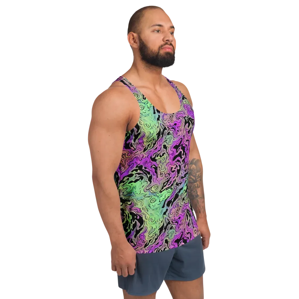 Psychedelic Ink on Men's Tank Top — Right Front